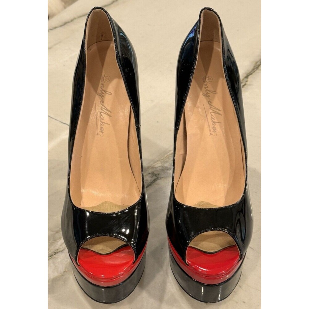 Onlymaker Women's Peep Toe Block Chunky High Heel Platform Slip On Pumps SZ42/10